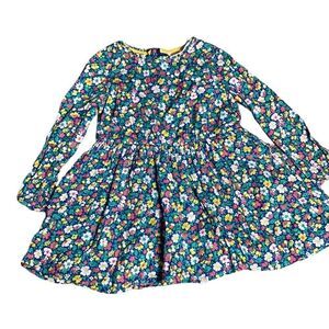 Mini Boden 3/4 yr girls long sleeve floral prairie dress
